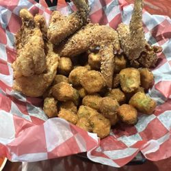 Lyfe Kitchen & Kocktails - Catfish and wings with fried okra