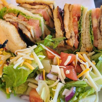 Tommy J's Grill & Catering - Grilled chicken club with side salad - Burgers Near Me - Davis, California Tommy J's Grill & Catering - Grilled chicken club with side salad - Burgers Near Me - Davis, California