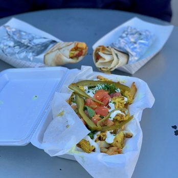 Beirut - Chicken shawarma wrap, lamb kabob wrap, chicken shawarma fries. Yum - Lebanese Near Me - Austin, Texas