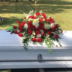 Flowers By Janae - Casket spray with red roses.
