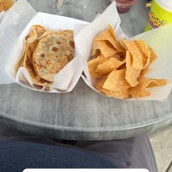 Shaggy's Burgers & Tacos - Pocket tacos with chips and salsa