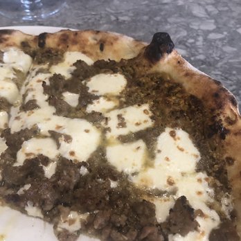 Millie's - Pistachio pesto pizza with sausage, again we ate it so fast I almost forgot to take a picture lol - Italian Near Me - Staten Island, New York Millie's - Pistachio pesto pizza with sausage, again we ate it so fast I almost forgot to take a picture lol - Italian Near Me - Staten Island, New York