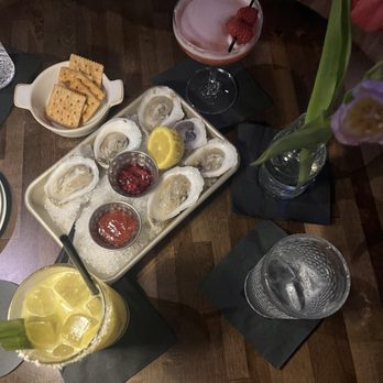 Good God Nadine's - 1/2 Dozen Raw Oyster Mango Sticky Rice Drink Strawberries in Paradise - Bars Near Me - Houston, Texas Good God Nadine's - 1/2 Dozen Raw Oyster Mango Sticky Rice Drink Strawberries in Paradise - Bars Near Me - Houston, Texas
