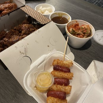 Choong Man Chicken - Georgia Tech - Rice cake sausage skewer - Chicken Wings Near Me - Atlanta, Georgia