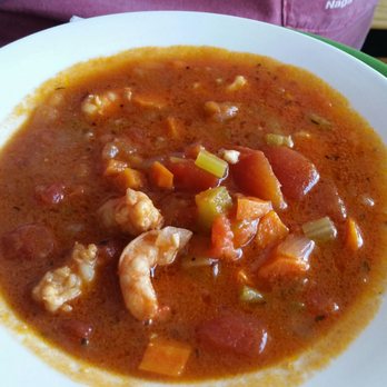 Food Dudes Kitchen - NC Seafood Stew, broth is fantastic alone, shrimp plump and flavorful, veggies just add the right note. - Seafood Near Me - Kill Devil Hills, North Carolina