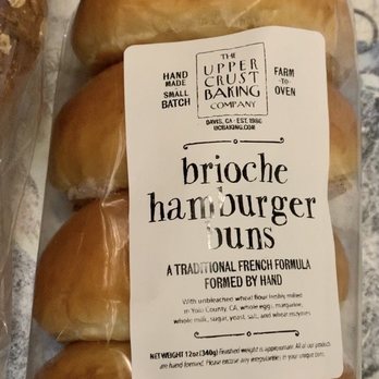 Upper Crust Baking - Brioche Hamburger Buns~ These traditional buttery sweet French buns are handmade and made in small batches! Our burgers came out delicious! - Bakeries Near Me - Davis, California Upper Crust Baking - Brioche Hamburger Buns~ These traditional buttery sweet French buns are handmade and made in small batches! Our burgers came out delicious! - Bakeries Near Me - Davis, California