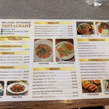 Me'lange - Menu 1 August 2026 - Vietnamese Near Me - Houston, Texas Me'lange - Menu 1 August 2026 - Vietnamese Near Me - Houston, Texas