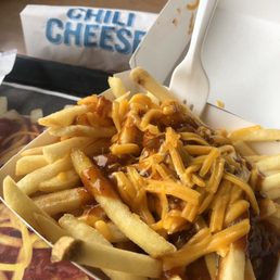 Chili cheese fries and a chili cheese dog back there. Chili cheese fries and a chili cheese dog back there.