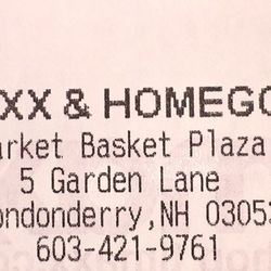 Homegoods - New location - Top of Receipt