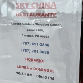 Sky China - Hours and Phone Numbers - Chinese Near Me - Carolina, Puerto Rico