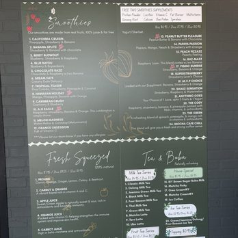 Iry N Blenders - The menu with lots of smoothies, fresh juices, and milk teas - Juice Bars & Smoothies Near Me - Pismo Beach, California