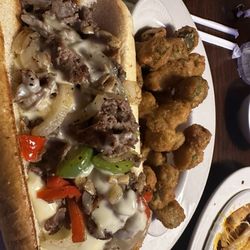 Rock Island Grill - Philly and fried okra