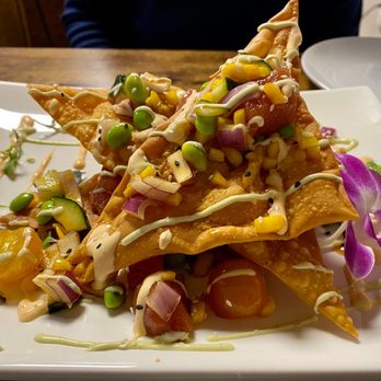 Back Porch Pizza Bar - Nacho Problem...ahi tuna nacho stack - Cocktail Bars Near Me - Mount Dora, Florida Back Porch Pizza Bar - Nacho Problem...ahi tuna nacho stack - Cocktail Bars Near Me - Mount Dora, Florida