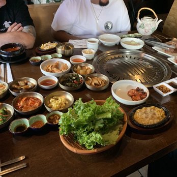Yaedam Korean BBQ - Initial spread of dinner AYCE. - Korean Near Me - Pleasant Hill, California