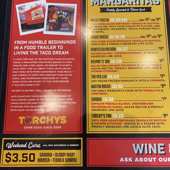Torchy's Tacos - Menu (3/4) - Tacos Near Me - Boulder, Colorado Torchy's Tacos - Menu (3/4) - Tacos Near Me - Boulder, Colorado