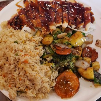 Sushi House - Japanese chicken teriyaki with Chinese fried rice and veggies. - Sushi Bars Near Me - Bentonville, Arkansas