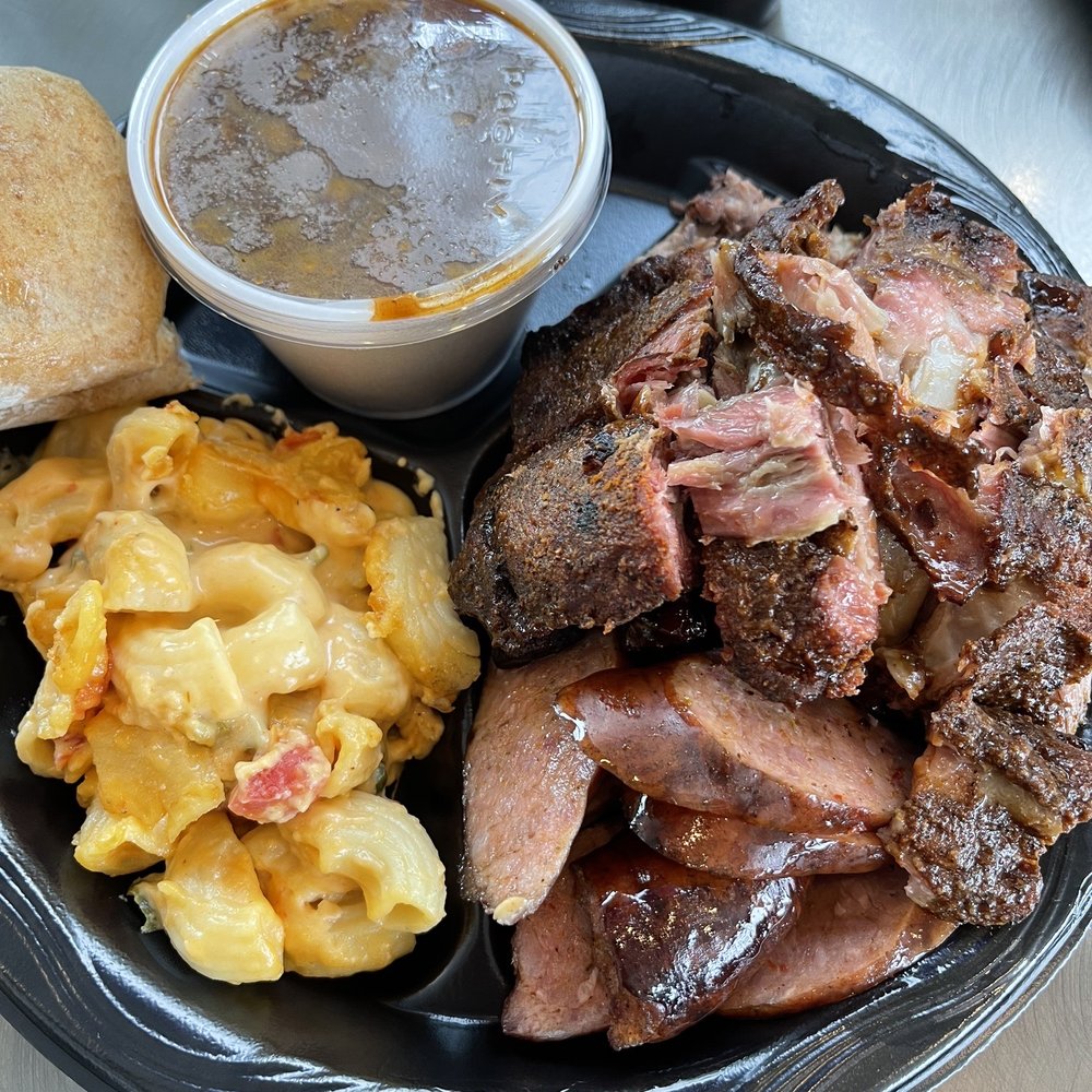 Off the Bone Barbeque - Southern Pecan Baby Back Ribs Chopped / Sliced Smoked Beef Brisket Smoked Beef Sausage Spicy 3 Meat Charro Beans Con Queso Mac N Cheese - Barbeque Near Me - Dallas, Texas Off the Bone Barbeque - Southern Pecan Baby Back Ribs Chopped / Sliced Smoked Beef Brisket Smoked Beef Sausage Spicy 3 Meat Charro Beans Con Queso Mac N Cheese - Barbeque Near Me - Dallas, Texas