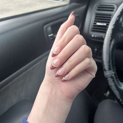 Nail Impressions - Brown French tip replication