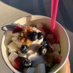 Cold Snap - Almond based vanilla yogurt with syrupy pecans, blueberries, strawberries, and mochi