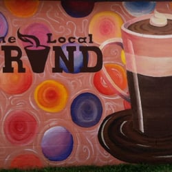 The Local Grind - The mural on the outside wall painted by the Kendall Art students and their art teacher from Delton Kellogg Schools.