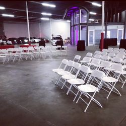 Ceci's Party Rental - Folding chairs and cocktail tables