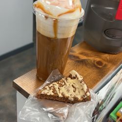 Mocatello Coffee - I got a Pumpkin spiced latte with almond milk and a little pastry treat!