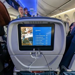 About to continue watching season 3 of Yellowstone on my flight back to RDU (from BOS). A220-100. View from Seat 15C.