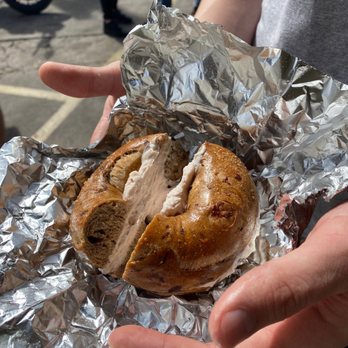Rockstar Bagels - Cinnamon raisin with strawberry - Bagels Near Me - Austin, Texas Rockstar Bagels - Cinnamon raisin with strawberry - Bagels Near Me - Austin, Texas