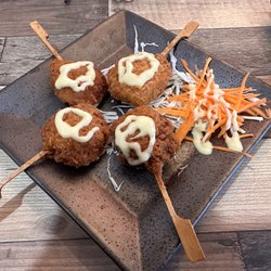 Maken Zi Ramen & Rice Bowls - Shrimp lollipops--weren't bad.