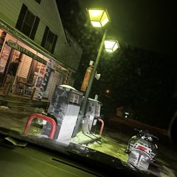 Plymouth Village Store - Eve of a snow storm and the snow mobile guys were gassing up.
