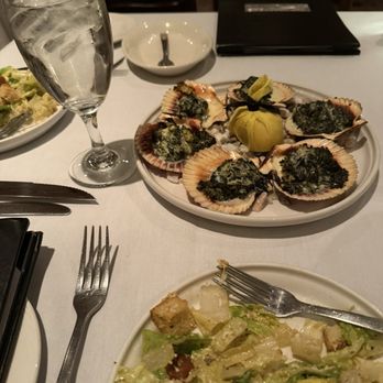LG's Prime Steakhouse - Baked scallops and Caesar salad - Steakhouses Near Me - La Quinta, California