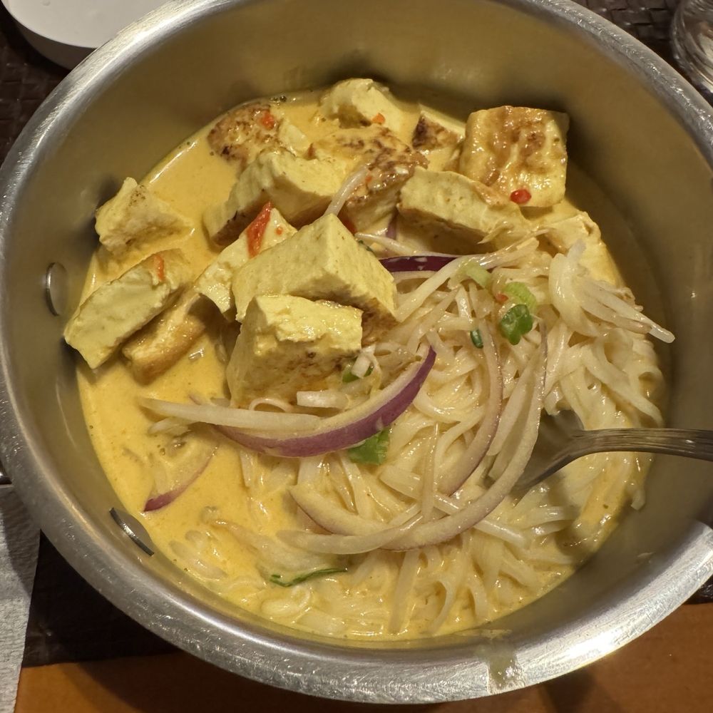 Purple Panda ChiThai Bistro - THAI LAKSA CURRY NOODLES - vegan so no chicken, just tofu - Thai Near Me - Whistler, British Columbia Purple Panda ChiThai Bistro - THAI LAKSA CURRY NOODLES - vegan so no chicken, just tofu - Thai Near Me - Whistler, British Columbia