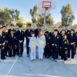Yong-In Martial Arts _Cypress - 8/30/2022 Belt Ceremony - Master Kim, masters black belts, and Zoe & Evan