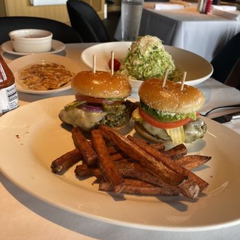 Doc B's Restaurant + Bar - Veggie burger and Brussel Sprouts Salad - Bars Near Me - Indianapolis, Indiana