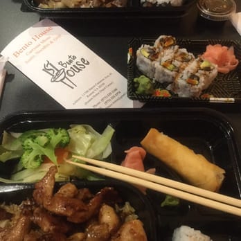 Bento House - Chicken deluxe box plus steak deluxe box and a BBQ eel roll - Japanese Near Me - Reston, Virginia