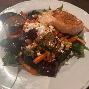 Moonshine Grill - Harvest bowl with salmon - Southern Near Me - Austin, Texas