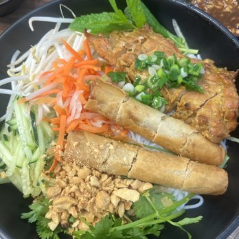 Pho and More - 35. Charbroiled Chicken with Eggrolls Vermicelli - Vietnamese Near Me - Friendswood, Texas Pho and More - 35. Charbroiled Chicken with Eggrolls Vermicelli - Vietnamese Near Me - Friendswood, Texas