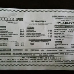Burger Me now open in Brusly, LA. Here's the menu!