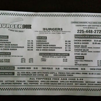 Burger Me - Burger Me now open in Brusly, LA. Here's the menu! - Burgers Near Me - Brusly, Louisiana