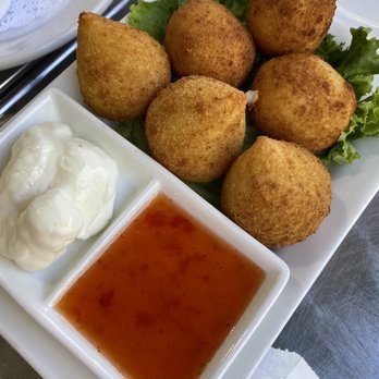 Mrs Potato - Cheese Balls (Bolinha de Queijo) and Chicken Drops (Mini Coxinha) are amazing!! - Brazilian Near Me - Orlando, Florida Mrs Potato - Cheese Balls (Bolinha de Queijo) and Chicken Drops (Mini Coxinha) are amazing!! - Brazilian Near Me - Orlando, Florida