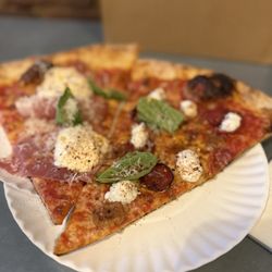 L’industrie Pizzeria - L'industrie ($7.50) - left; New Yorker ($6) - right. Each bite has such a satisfying crunch. Super fresh toppings & the flavor is elite!