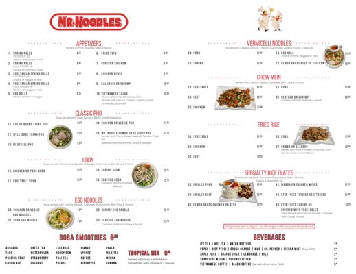 Menu photo 2 Mr Noodles Salinas, CA