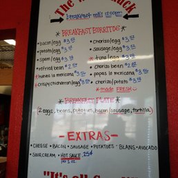 Menu for breakfast
