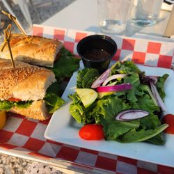 Shrimp Po Boy and a side salad
