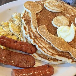 Little Gallea Restaurant - "Happy" Blueberry Pancakes and German Sausage