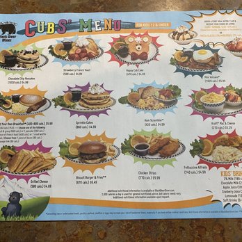 Black Bear Diner Davis - Kids menu (January 2024) - American Near Me - Davis, California