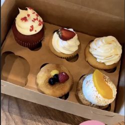 Molly's Cupcakes - Red Velvet Cupcake,Strawberry Shortcake,Salted Caramel Butterscotch,Creme Brulee, And Peach Cobbler