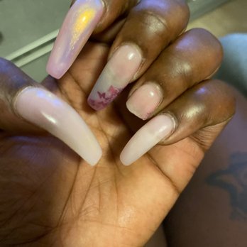 Couture Nail Bar 910 - Broken nails on over curved hand left - Nail Salons Near Me - Wilmington, North Carolina Couture Nail Bar 910 - Broken nails on over curved hand left - Nail Salons Near Me - Wilmington, North Carolina