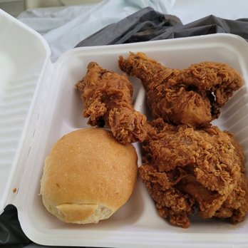 Ezell's Famous Chicken - Three-piece dark meat chicken with a biscuit. Original Chicken Fresh Rolls - Southern Near Me - Seattle, Washington