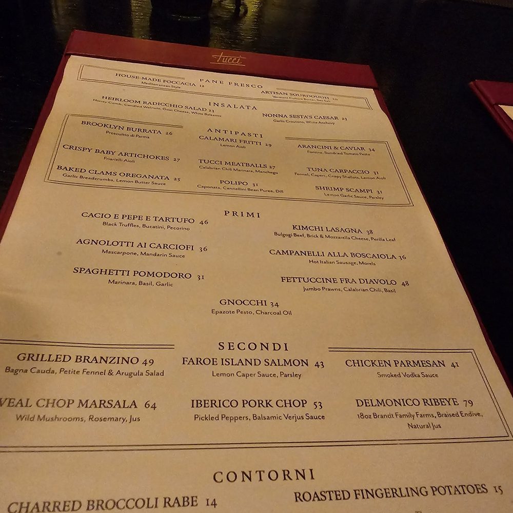 Tucci - Menu - Cocktail Bars Near Me - New York, New York Tucci - Menu - Cocktail Bars Near Me - New York, New York